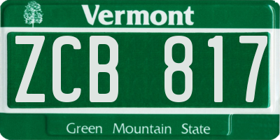 VT license plate ZCB817