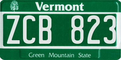 VT license plate ZCB823