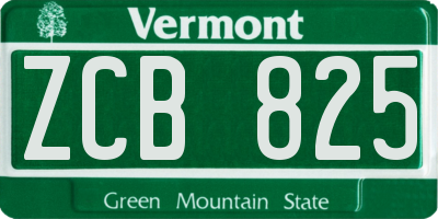 VT license plate ZCB825