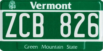 VT license plate ZCB826