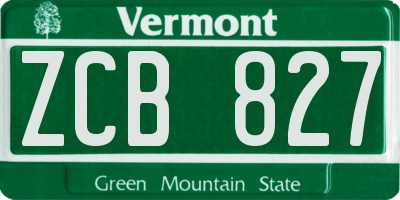 VT license plate ZCB827