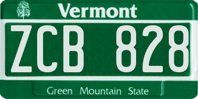 VT license plate ZCB828