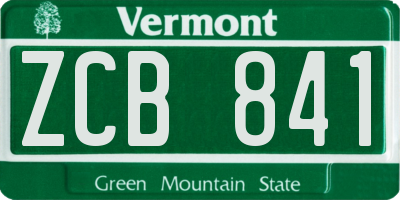VT license plate ZCB841