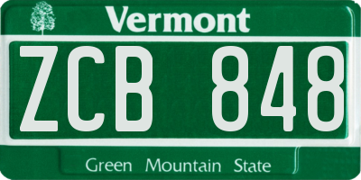 VT license plate ZCB848