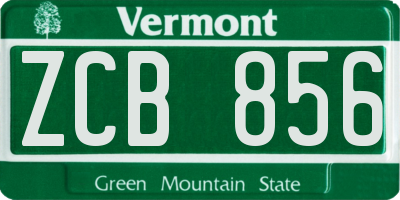 VT license plate ZCB856