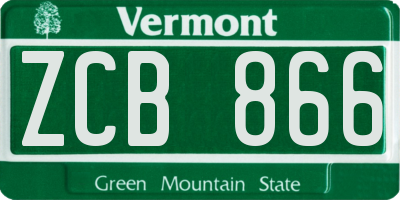 VT license plate ZCB866