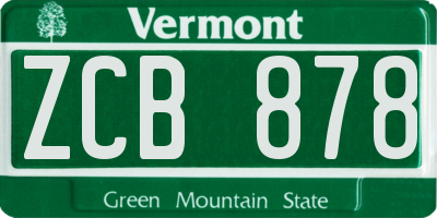 VT license plate ZCB878