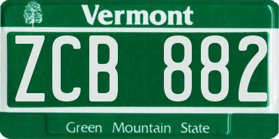 VT license plate ZCB882