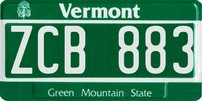 VT license plate ZCB883