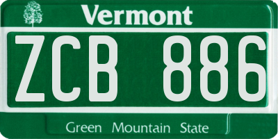 VT license plate ZCB886