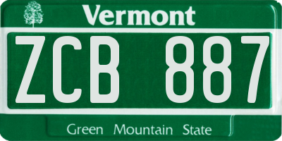 VT license plate ZCB887
