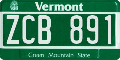 VT license plate ZCB891