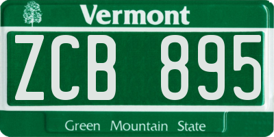 VT license plate ZCB895