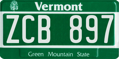 VT license plate ZCB897