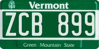 VT license plate ZCB899