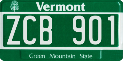 VT license plate ZCB901