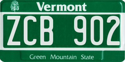 VT license plate ZCB902