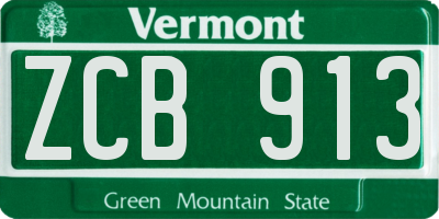 VT license plate ZCB913