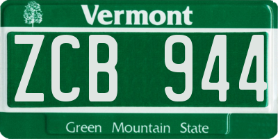 VT license plate ZCB944