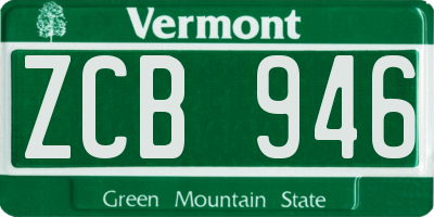 VT license plate ZCB946
