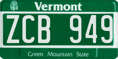 VT license plate ZCB949