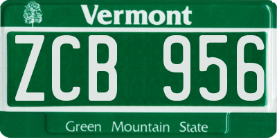 VT license plate ZCB956