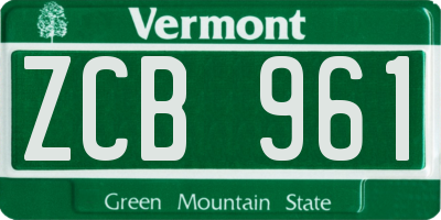 VT license plate ZCB961