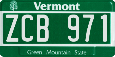 VT license plate ZCB971