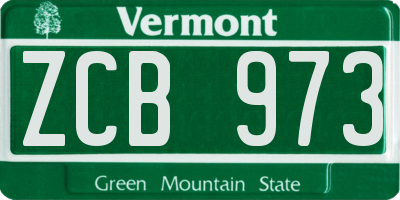 VT license plate ZCB973