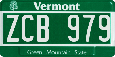 VT license plate ZCB979