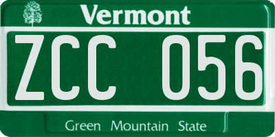 VT license plate ZCC056