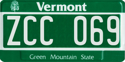 VT license plate ZCC069
