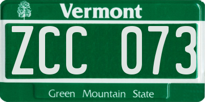 VT license plate ZCC073