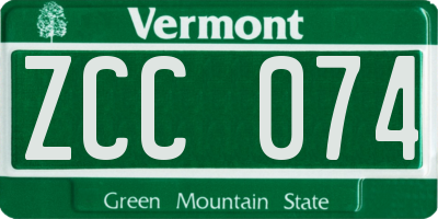 VT license plate ZCC074