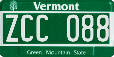 VT license plate ZCC088