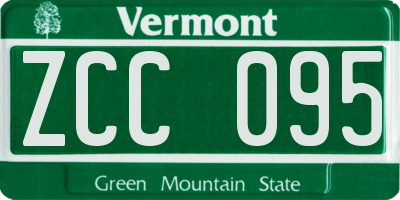 VT license plate ZCC095