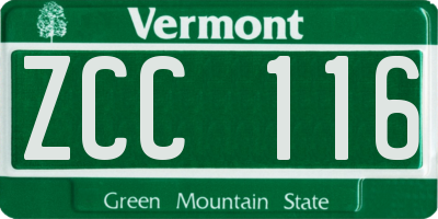VT license plate ZCC116
