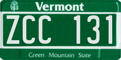VT license plate ZCC131