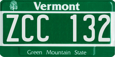 VT license plate ZCC132