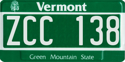 VT license plate ZCC138