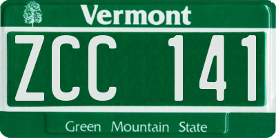 VT license plate ZCC141