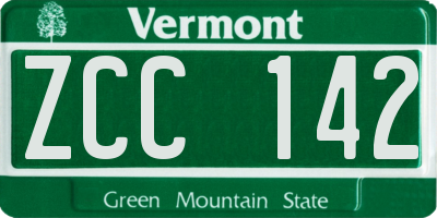 VT license plate ZCC142