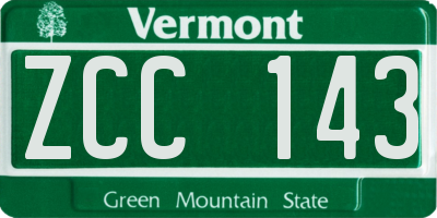VT license plate ZCC143
