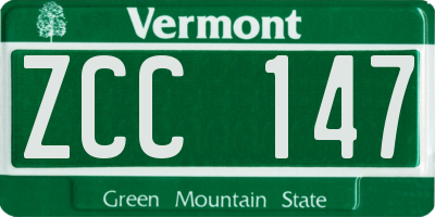 VT license plate ZCC147