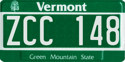 VT license plate ZCC148