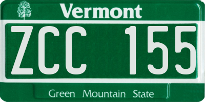 VT license plate ZCC155