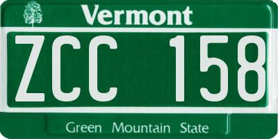 VT license plate ZCC158
