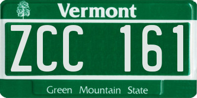 VT license plate ZCC161