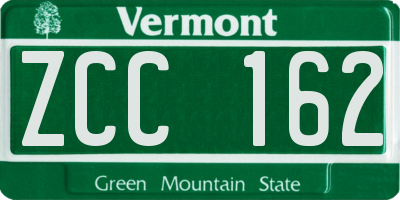 VT license plate ZCC162