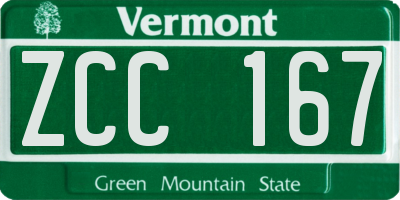 VT license plate ZCC167